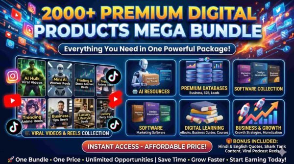 2000+ Premium Digital Products Mega Bundle